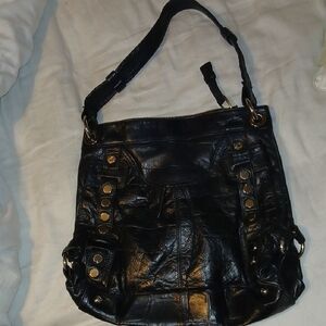 Black Leather Shoulder Bag